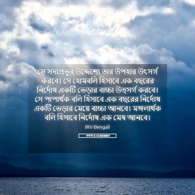Picture 05 - গননা 6:14 BENIRV - সে সদাপ্রভুর - Bible Verse Picture