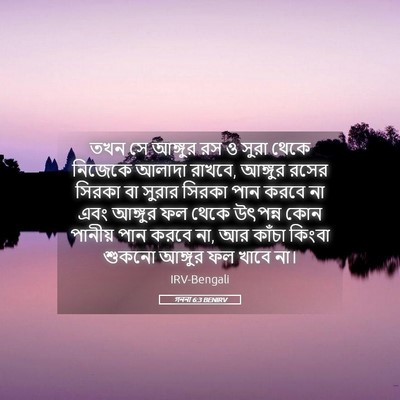Picture 05 - গননা 6:3 BENIRV - তখন সে আঙ্গুর রস ও - Bible Verse Picture