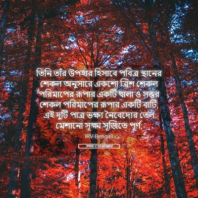 Picture 05 - গননা 7:19 BENIRV - তিনি তাঁর উপহার - Bible Verse Picture