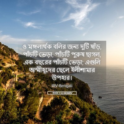 Picture 05 - গননা 7:53 BENIRV - ও মঙ্গলার্থক বলির - Bible Verse Picture