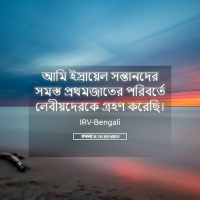 Picture 05 - গননা 8:18 BENIRV - আমি ইস্রায়েল - Bible Verse Picture