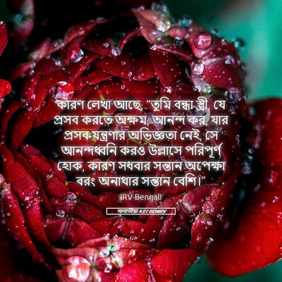 Picture 05 - গালাতীয়া 4:27 BENIRV - কারণ লেখা আছে, - Bible Verse Picture
