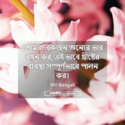 Picture 05 - গালাতীয়া 6:2 BENIRV - তোমরা একজন অন্যের - Bible Verse Picture