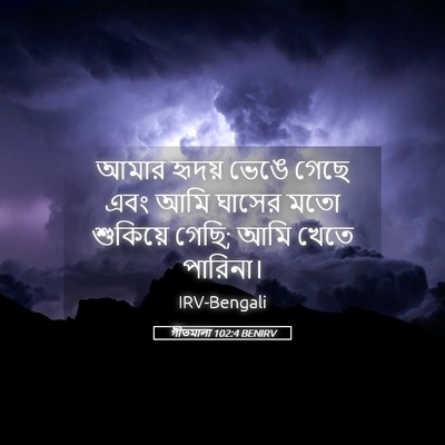 Picture 05 - গীতমালা 102:4 BENIRV - আমার হৃদয় ভেঙে - Bible Verse Picture