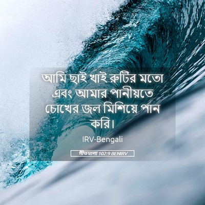 Picture 05 - গীতমালা 102:9 BENIRV - আমি ছাই খাই রুটির - Bible Verse Picture