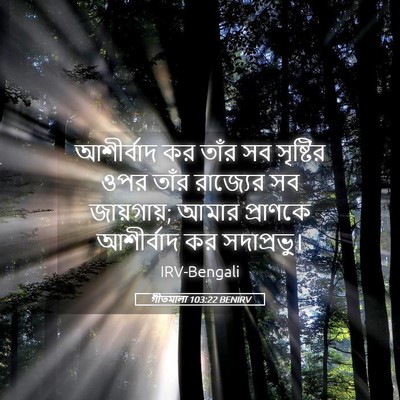 Picture 05 - গীতমালা 103:22 BENIRV - আশীর্বাদ কর তাঁর - Bible Verse Picture