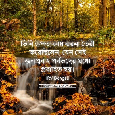 Picture 05 - গীতমালা 104:10 BENIRV - তিনি উপত্যকায় - Bible Verse Picture