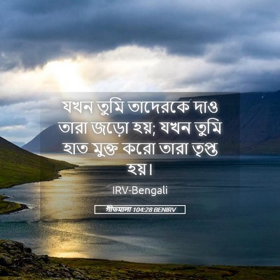 Picture 05 - গীতমালা 104:28 BENIRV - যখন তুমি তাদেরকে - Bible Verse Picture