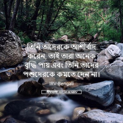 Picture 05 - গীতমালা 107:38 BENIRV - তিনি তাদেরকে - Bible Verse Picture