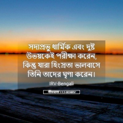 Picture 05 - গীতমালা 11:5 BENIRV - সদাপ্রভুু ধার্মিক - Bible Verse Picture