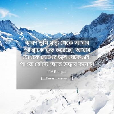 Picture 05 - গীতমালা 116:8 BENIRV - কারণ তুমি মৃত্যু - Bible Verse Picture