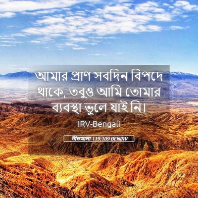 Picture 05 - গীতমালা 119:109 BENIRV - আমার প্রাণ সবদিন - Bible Verse Picture