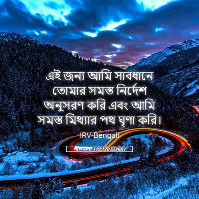 Picture 05 - গীতমালা 119:128 BENIRV - এই জন্য আমি - Bible Verse Picture