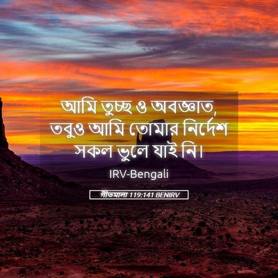 Picture 05 - গীতমালা 119:141 BENIRV - আমি তুচ্ছ ও - Bible Verse Picture