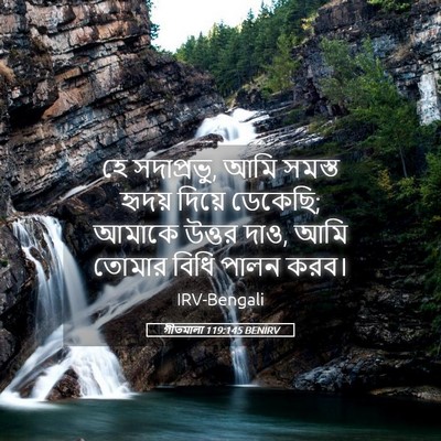 Picture 05 - গীতমালা 119:145 BENIRV - হে সদাপ্রভুু, আমি - Bible Verse Picture