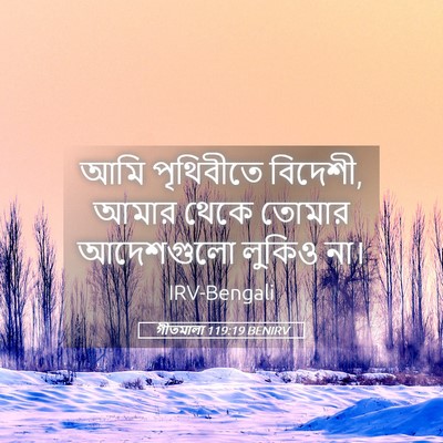 Picture 05 - গীতমালা 119:19 BENIRV - আমি পৃথিবীতে - Bible Verse Picture
