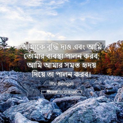Picture 05 - গীতমালা 119:34 BENIRV - আমাকে বুদ্ধি দাও - Bible Verse Picture