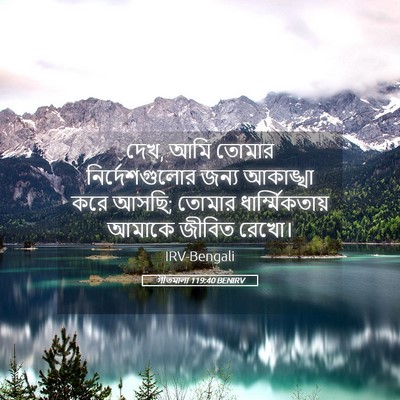 Picture 05 - গীতমালা 119:40 BENIRV - দেখ, আমি তোমার - Bible Verse Picture