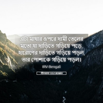 Picture 05 - গীতমালা 133:2 BENIRV - এটা মাথার ওপরে - Bible Verse Picture
