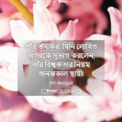 Picture 05 - গীতমালা 136:13 BENIRV - তাঁর স্তব কর, যিনি - Bible Verse Picture