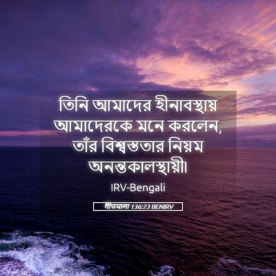 Picture 05 - গীতমালা 136:23 BENIRV - তিনি আমাদের - Bible Verse Picture