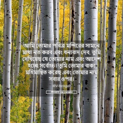 Picture 05 - গীতমালা 138:2 BENIRV - আমি তোমার পবিত্র - Bible Verse Picture