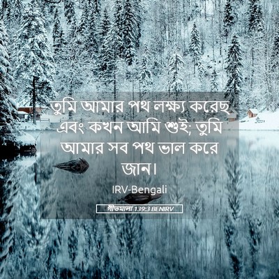 Picture 05 - গীতমালা 139:3 BENIRV - তুমি আমার পথ - Bible Verse Picture