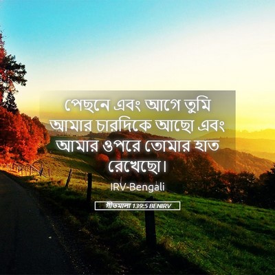 Picture 05 - গীতমালা 139:5 BENIRV - পেছনে এবং আগে তুমি - Bible Verse Picture