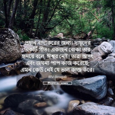Picture 05 - গীতমালা 14:1 BENIRV - প্রধান বাদ্যকরের - Bible Verse Picture