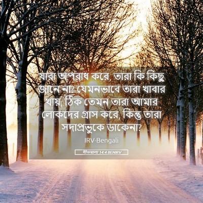 Picture 05 - গীতমালা 14:4 BENIRV - যারা অপরাধ করে, - Bible Verse Picture