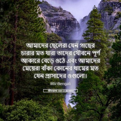 Picture 05 - গীতমালা 144:12 BENIRV - আমাদের ছেলেরা যেন - Bible Verse Picture