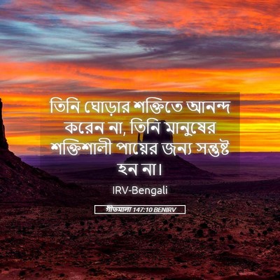 Picture 05 - গীতমালা 147:10 BENIRV - তিনি ঘোড়ার - Bible Verse Picture
