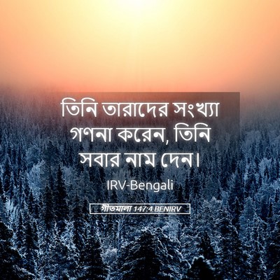 Picture 05 - গীতমালা 147:4 BENIRV - তিনি তারাদের - Bible Verse Picture