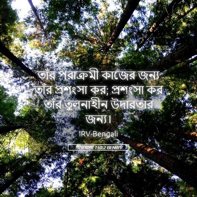 Picture 05 - গীতমালা 150:2 BENIRV - তাঁর পরাক্রমী - Bible Verse Picture