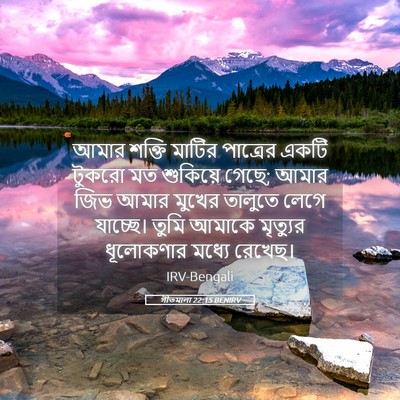 Picture 05 - গীতমালা 22:15 BENIRV - আমার শক্তি মাটির - Bible Verse Picture