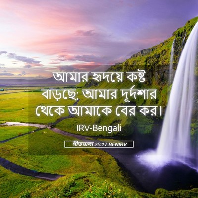 Picture 05 - গীতমালা 25:17 BENIRV - আমার হৃদয়ে কষ্ট - Bible Verse Picture