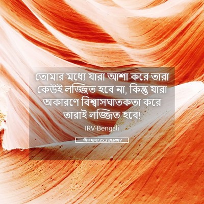 Picture 05 - গীতমালা 25:3 BENIRV - তোমার মধ্যে যারা - Bible Verse Picture