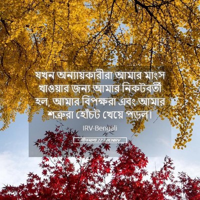 Picture 05 - গীতমালা 27:2 BENIRV - যখন অন্যায়কারীরা - Bible Verse Picture