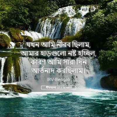Picture 05 - গীতমালা 32:3 BENIRV - যখন আমি নীরব ছিলাম, - Bible Verse Picture