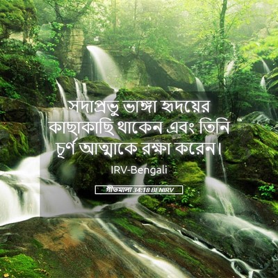 Picture 05 - গীতমালা 34:18 BENIRV - সদাপ্রভুু ভাঙ্গা - Bible Verse Picture
