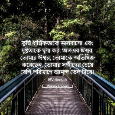 Picture 05 - গীতমালা 45:7 BENIRV - তুমি ধার্মিকতাকে - Bible Verse Picture