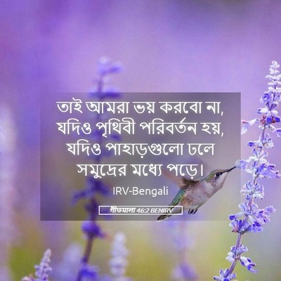 Picture 05 - গীতমালা 46:2 BENIRV - তাই আমরা ভয় করবো - Bible Verse Picture