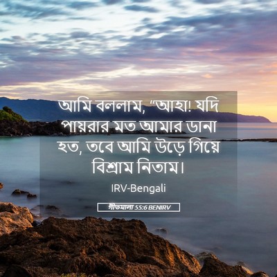 Picture 05 - গীতমালা 55:6 BENIRV - আমি বললাম, “আহা! - Bible Verse Picture