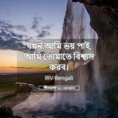 Picture 05 - গীতমালা 56:3 BENIRV - যখন আমি ভয় পাই, - Bible Verse Picture