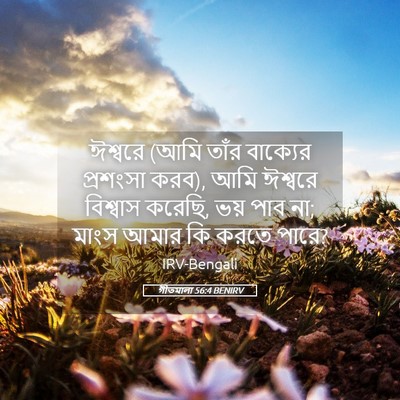 Picture 05 - গীতমালা 56:4 BENIRV - ঈশ্বরে (আমি তাঁর - Bible Verse Picture