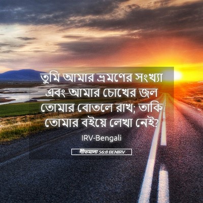 Picture 05 - গীতমালা 56:8 BENIRV - তুমি আমার ভ্রমণের - Bible Verse Picture