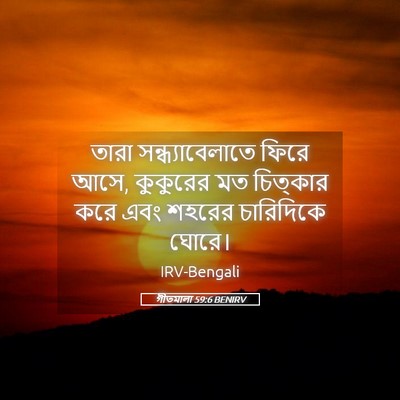Picture 05 - গীতমালা 59:6 BENIRV - তারা - Bible Verse Picture