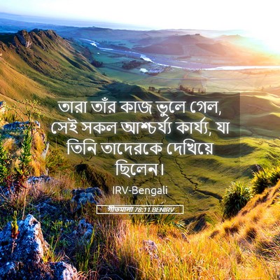 Picture 05 - গীতমালা 78:11 BENIRV - তারা তাঁর কাজ ভুলে - Bible Verse Picture