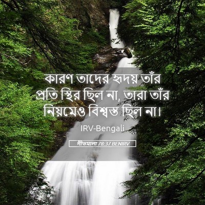 Picture 05 - গীতমালা 78:37 BENIRV - কারণ তাদের হৃদয় - Bible Verse Picture