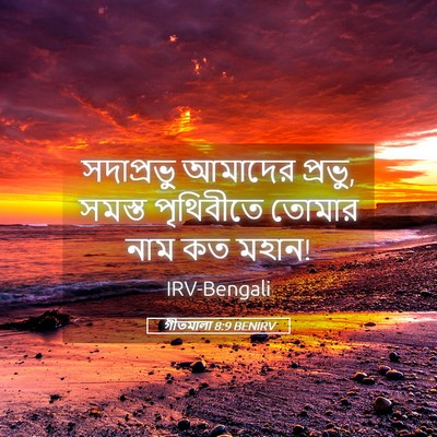 Picture 05 - গীতমালা 8:9 BENIRV - সদাপ্রভুু আমাদের - Bible Verse Picture